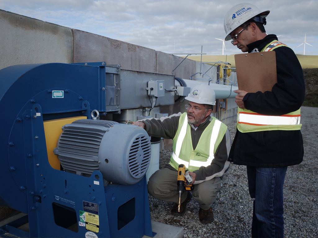 compost aeration blower installation