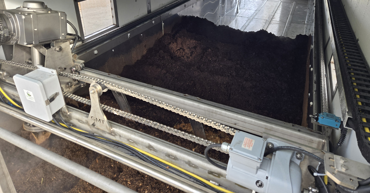 Remington Farms Earth Flow composting system interior first load
